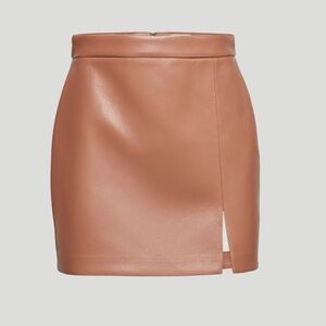 Aritzia Tan Leather Mini Skirt